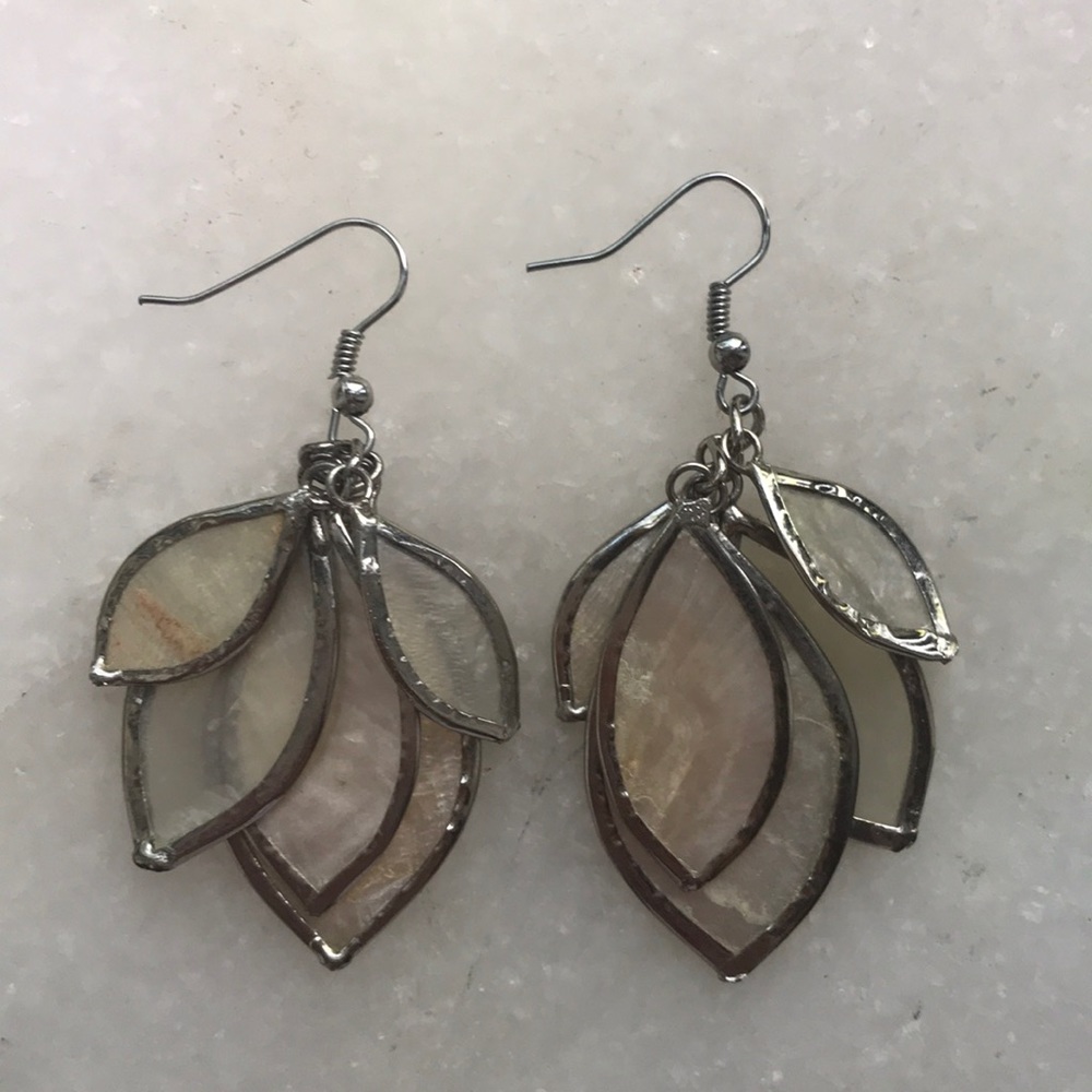 Lightweight “Stained Glass” Leaf Earrings
